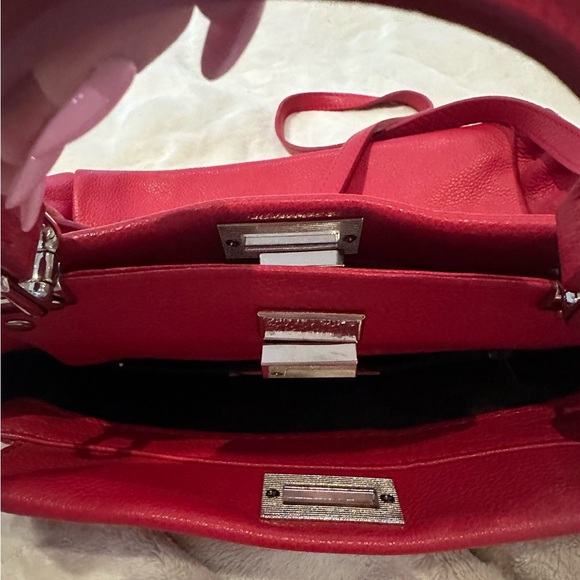 Deep Red Medium Size Bag Lavorazione Artigianale (real leather) from Italy - Picture 6 of 7